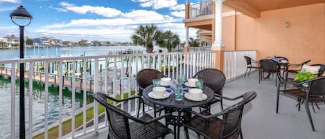 Enjoy Beautiful Views of the Marina from the Private, Covered Balcony