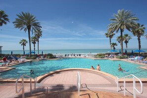 Three Gulf-Front Swimming Pools and Hot Tubs/Private Pool Side Cabanas