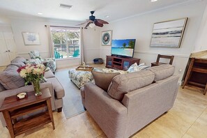 Make yourself comty in front of the Big Screen!  WiFi & Cable Included plus YouTube TV (New sectional added, new pics to come)