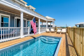 Private, outdoor pool that can be heated