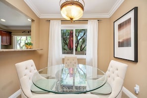 Dining room looking to balcony