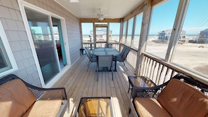 Screened porch.  Lovely views of the ocean