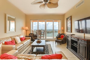 Living Room with Access to Private Balcony with Some of the BEST Views in Clearwater Beach!