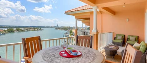 Dine Al Fresco on Your Penthouse Level Waterfront Balcony