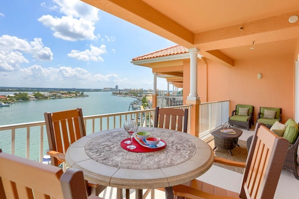 Dine Al Fresco on Your Penthouse Level Waterfront Balcony
