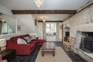 Cozy lounge with woodburning stove