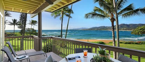 Relax on the lanai and enjoy the view and sounds of the ocean