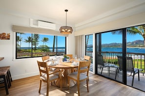 Enjoy dining with an ocean view