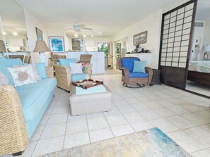 Cheery, open condo with flow through breezes