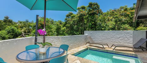 Lanai area is private with dipping pool