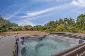 Relax in the 8 person hot tub