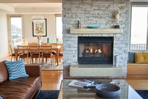 Cozy fireplace in living room