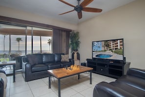 stylish living room is large and inviting