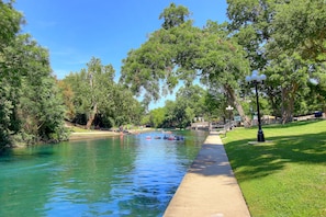 River park on premise to relax or take a dip.