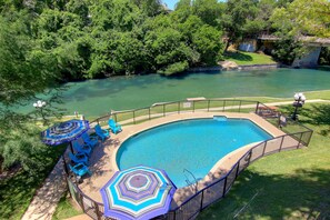 Pool that is perfectly placed for jumping in after floating the river.