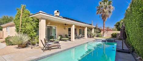 Large and private backyard pool area