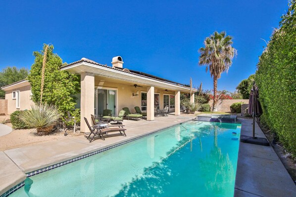 Large and private backyard pool area