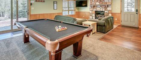 Game Room inside the Coyote Poconos Lodge Rental