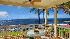 Hale Mahana Kai at Kukuiula - Oceanfront Dining Lanai View - Parrish Kauai