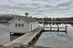 deck and boat house views - Great boathouse located on the "narrows" of Lake Charlevoix near Ironton
