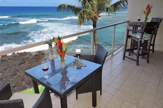 Kuhio Shores 418 - Oceanfront Two Bedroom "Penthouse" Poipu Condo with A/C