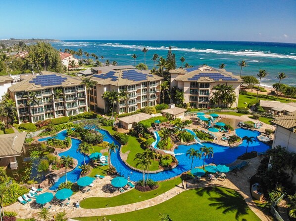 Beautiful Waipouli Beach Resort Aerial View