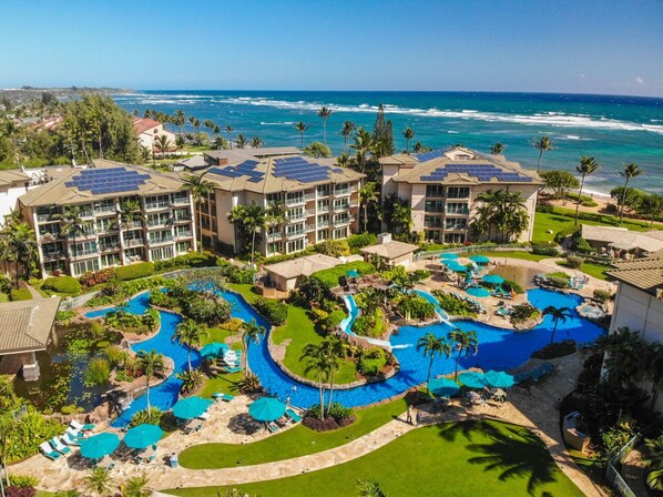 Beautiful Waipouli Beach Resort Aerial View