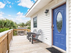 Bikini Top porch with seating for enjoying the island breeze