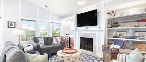 Our Happy Place Third Floor Living Area with TV and Sleeper Sofa