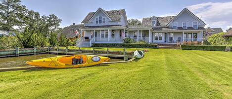 You won't be able to get enough of the waterfront views from the back porch!