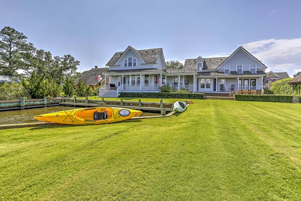 You won't be able to get enough of the waterfront views from the back porch!
