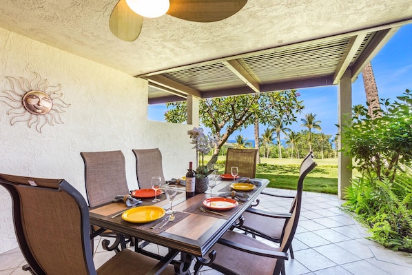 Lanai with Golf Course Views at Country Club Villas 120