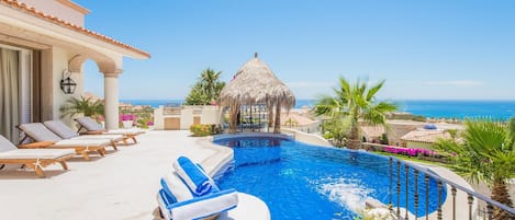 Beautiful patio with infinity pool and palapa-1