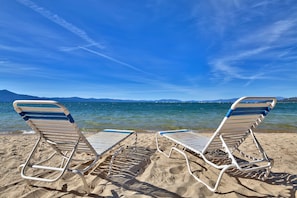 This beach, these chairs, and this view just steps off your private deck