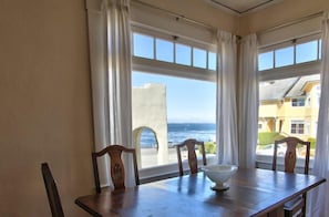 View from living room. The Seven Gables Inn is the yellow building on the left.