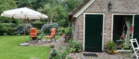 The entrance and a part of the garden.