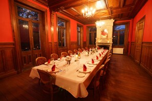 The Dining Room with a table that can seat thirty