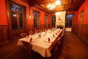 The Dining Room with a table that can seat thirty