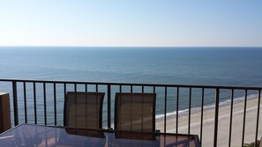 Large 4oo sq ft. balcony ocean front view.