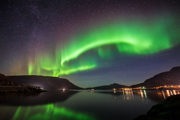 Polarlichter von unserem Grundstück fotografiert 