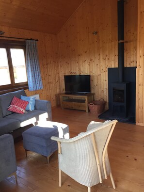 sitting area and wood burner