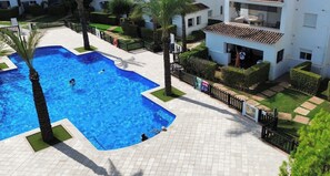 Drone Shot of apartment & Pool