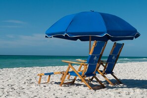 Pensacola Beach offers chair and umbrella rentalsl