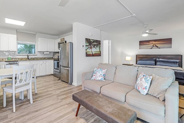 A modern, yet classic design, a place you will be excited to call home during your stay!