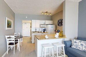 Dining at the table or counter