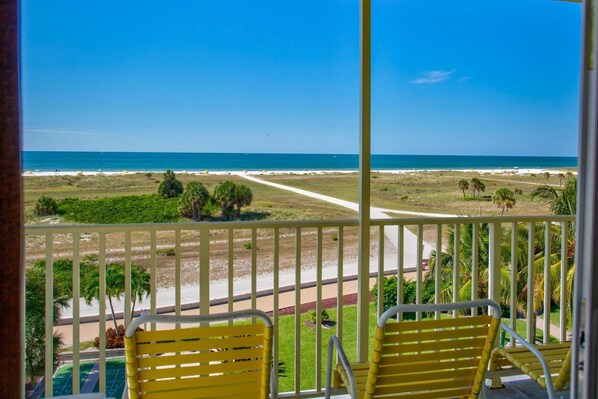 Excellent views of Treasure Island Beach from your private balcony