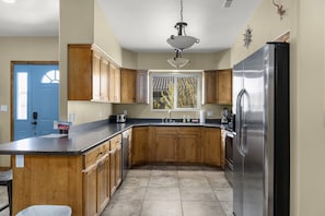 Fully stocked kitchen