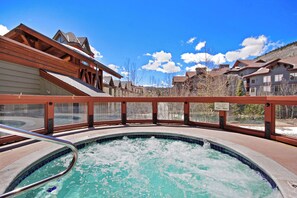 Copper One outdoor communal hot tub.