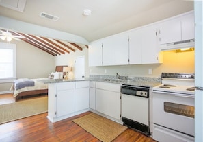 An abundance of counter space to prepare a meal.