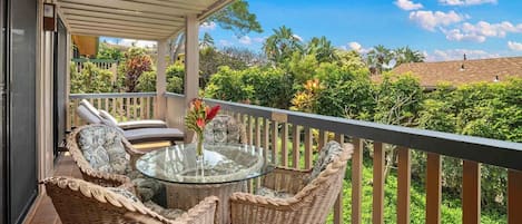 Nihi Kai Villas at Poipu #500 - Garden View Dining & Lounging Lanai - Parrish Kauai